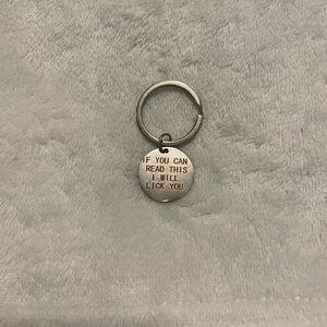 Silver Dog Tag Keychain